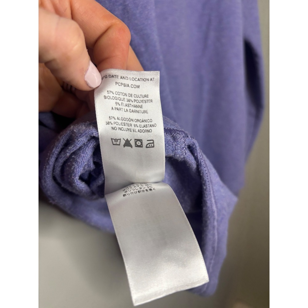 Patagonia Ahnya Snap Neck Hoodie Purple Organic Cotton Cozy Medium - Picture 5 of 5